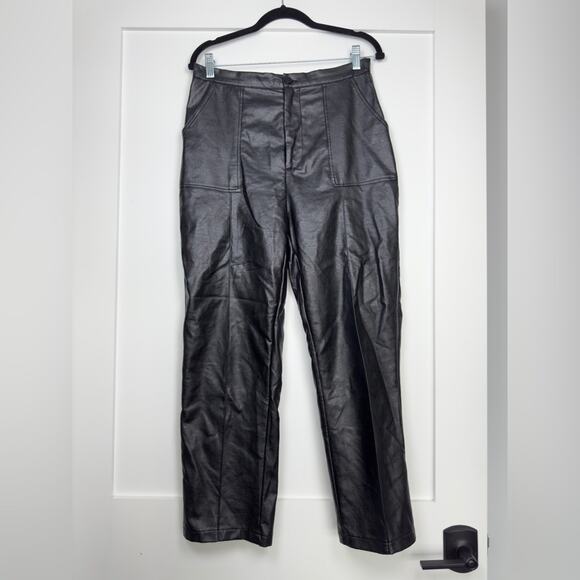 Princess Polly Encore Faux Leather High Rise Pants Black Size 8 - Picture 2 of 15